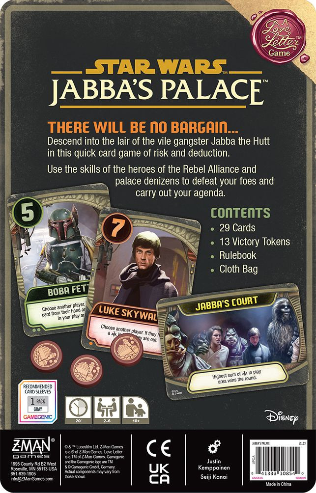 Love Letter : Star Wars - Jabbas Palace A Love Letter Game